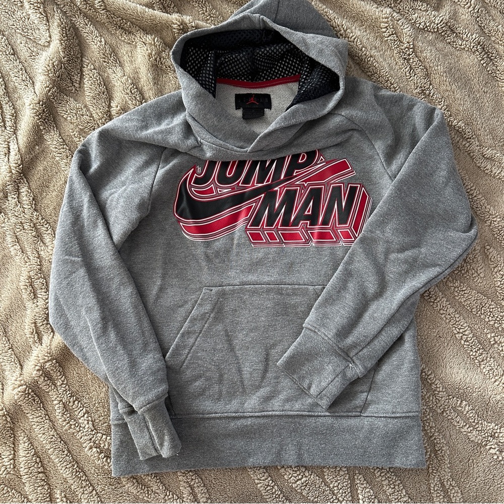 Jordan Gray and Red Jumpman Hoodie